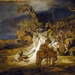The concord of the state (between 1635 and 1641) by Rembrandt, a living room wall art print for refined interiors