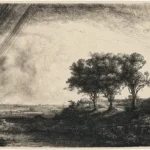 The Three Trees by Rembrandt, a living room wall art print for refined interiors