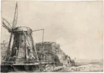 The Windmill by Rembrandt, a living room wall art print for refined interiors