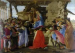 Adoration of the Magi by Sandro Botticelli, a living room wall art print for refined interiors