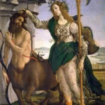 Pallas And The Centaur by Sandro Botticelli, a living room wall art print for refined interiors