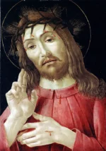 The Resurrected Christ by Sandro Botticelli, a living room wall art print for refined interiors