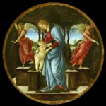 Virgin and Child with Two Angels by Sandro Botticelli, a kids room wall art print for refined interiors