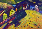 Houses at Murnau by Wassily Kandinsky, an office wall art print for refined interiors