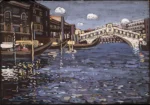 Memory of Venice 4 (Rialto Bridge) by Wassily Kandinsky, an office wall art print for refined interiors