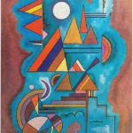 Standing by Wassily Kandinsky, an office wall art print for refined interiors