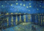 Starry Night Over the Rhone by Vincent van Gogh, a living room wall art print for refined interiors
