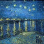 Starry Night Over the Rhone by Vincent van Gogh, a living room wall art print for refined interiors
