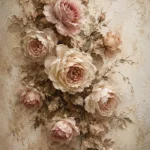 Antique Rose & Ivory Rose Wall Art Canvas Print