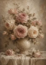 Antique Rose Still Life Rose Wall Art Canvas Print