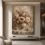 Antique Rose Still Life Rose Wall Art Canvas Print - Image 4