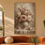 Antique Rose Still Life Rose Wall Art Canvas Print - Image 6