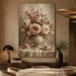 Antique Rose Still Life Rose Wall Art Canvas Print - Image 7