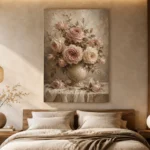 Antique Rose Still Life Rose Wall Art Canvas Print - Image 8