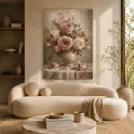 Antique Rose Still Life Rose Wall Art Canvas Print - Image 9