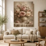Antique Rose Still Life Rose Wall Art Canvas Print - Image 10