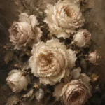 Ivory & Taupe Rose Wall Art Canvas Print