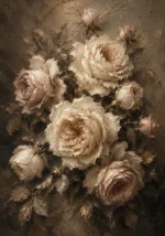 Ivory & Taupe Rose Wall Art Canvas Print