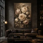 Ivory & Taupe Rose Wall Art Canvas Print - Image 5