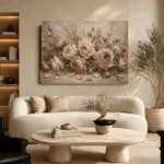 Antique Rose & Mushroom Beige Rose Wall Art Canvas Print - Image 7