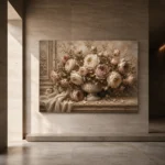 Antique Rose & Stone Urn Rose Wall Art Canvas Print - Image 6