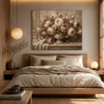 Antique Rose & Stone Urn Rose Wall Art Canvas Print - Image 9