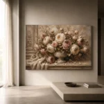 Antique Rose & Stone Urn Rose Wall Art Canvas Print - Image 11