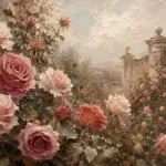 Antique Rose Walled Garden Rose Wall Art Canvas Print