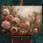 Antique Rose Walled Garden Rose Wall Art Canvas Print - Image 2