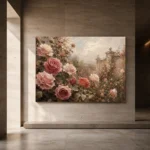 Antique Rose Walled Garden Rose Wall Art Canvas Print - Image 6