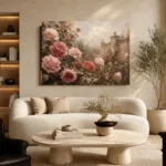 Antique Rose Walled Garden Rose Wall Art Canvas Print - Image 7