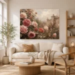 Antique Rose Walled Garden Rose Wall Art Canvas Print - Image 8