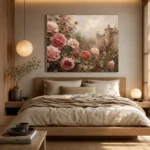 Antique Rose Walled Garden Rose Wall Art Canvas Print - Image 9