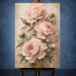 Blush & Cream Peony Wall Art Canvas Print - Image 2