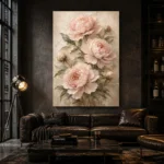 Blush & Cream Peony Wall Art Canvas Print - Image 5
