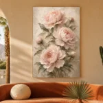 Blush & Cream Peony Wall Art Canvas Print - Image 6