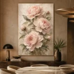 Blush & Cream Peony Wall Art Canvas Print - Image 7