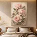 Blush & Cream Peony Wall Art Canvas Print - Image 8