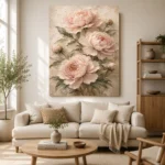 Blush & Cream Peony Wall Art Canvas Print - Image 10