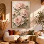 Blush & Cream Peony Wall Art Canvas Print - Image 11