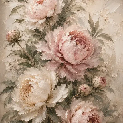 Blush Rose Conservatory Peony Wall Art Canvas Print