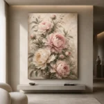 Blush Rose Conservatory Peony Wall Art Canvas Print - Image 4