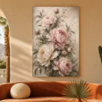 Blush Rose Conservatory Peony Wall Art Canvas Print - Image 6