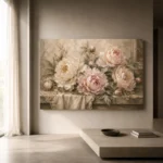 Blush & Cream Stone Ledge Peony Wall Art Canvas Print - Image 11
