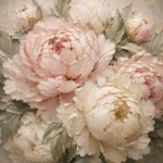 Pale Blush & Pearl Close-Up Peony Wall Art Canvas Print