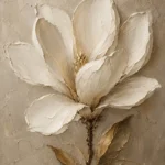 Ivory & Taupe Magnolia Flower Wall Art Canvas Print