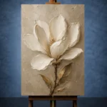 Ivory & Taupe Magnolia Flower Wall Art Canvas Print - Image 2