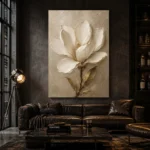 Ivory & Taupe Magnolia Flower Wall Art Canvas Print - Image 5