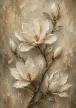 Ivory & Sage Magnolia Branch Flower Wall Art Canvas Print