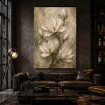 Ivory & Sage Magnolia Branch Flower Wall Art Canvas Print - Image 5
